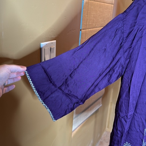 NWT Soft Surroundings Idaira Purple Embroidered Tunic Top Size Medium - Picture 11 of 11